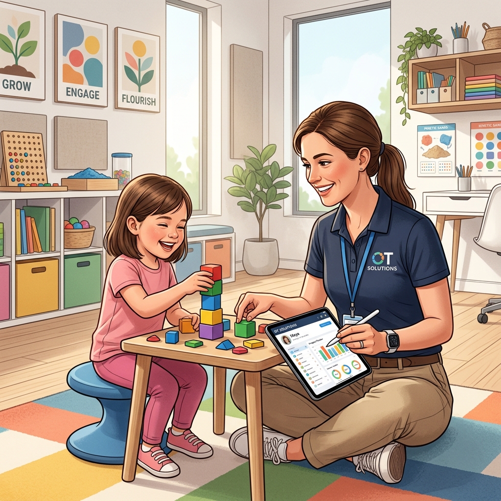 Therapist working with a child