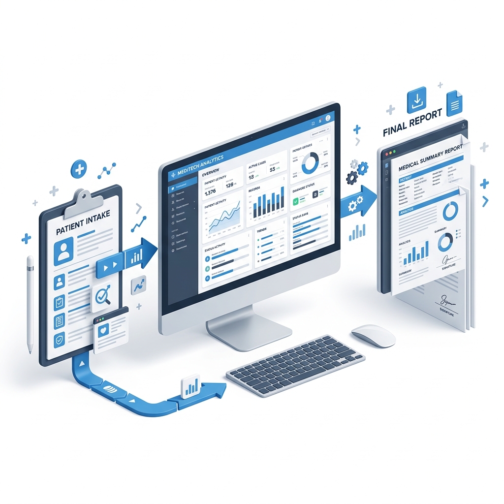 App4OT Software Workflow Illustration showing sensory profiles and diagnostic charts